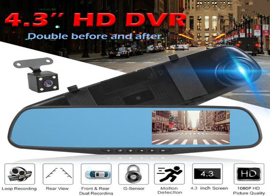 Câmera dupla OEM 2 canais Blackbox DVR Dash Cam Retrovisor Full HD 1080p