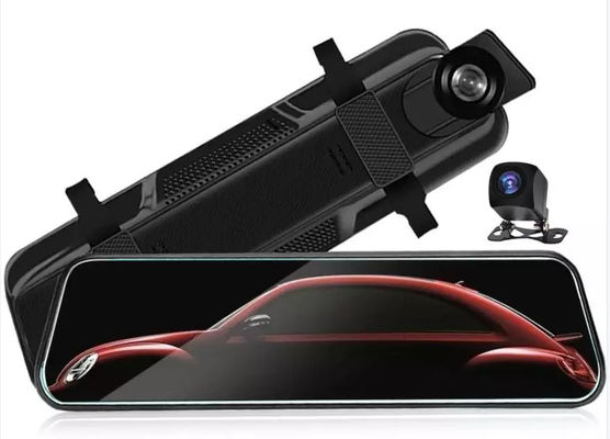 Dashcam de 9,66 polegadas ativada por movimento Full 2.5D com tela sensível ao toque frontal traseira gravação
