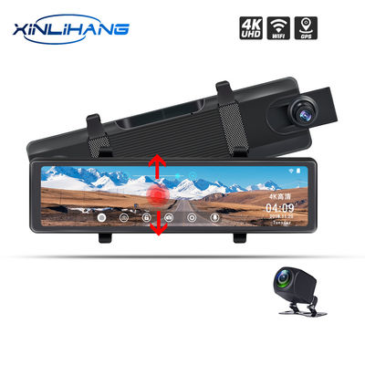 12 polegadas 4K lente dupla 1080P tela de toque completa GPS espelho de carro câmera de painel