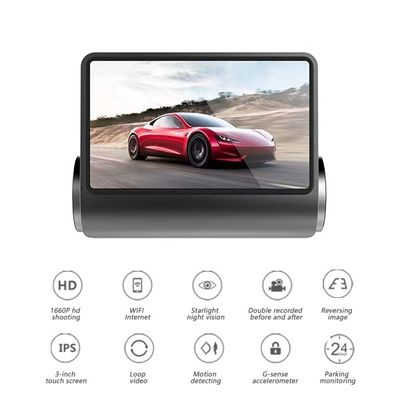 ADAS 2KFHD Frontal Traser Dual Lens Car Dvr System Recorder Reverter Driving Night Vision