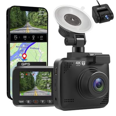 A visão noturna 4K GPS de SONY IMX335 precipita a came Dual Camera 170 câmera do carro do FOV DVR do grau