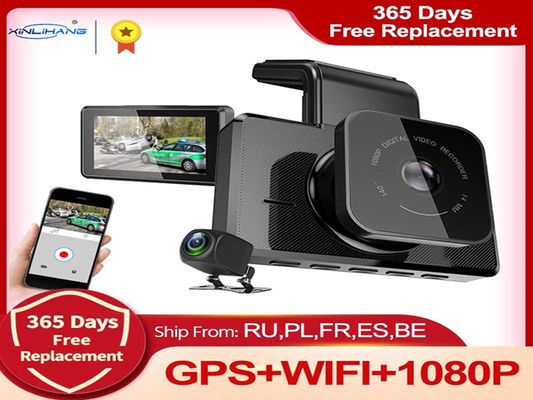 Câmera de carro full HD 1080P Dash Cam com câmera traseira sem fio de 3 polegadas