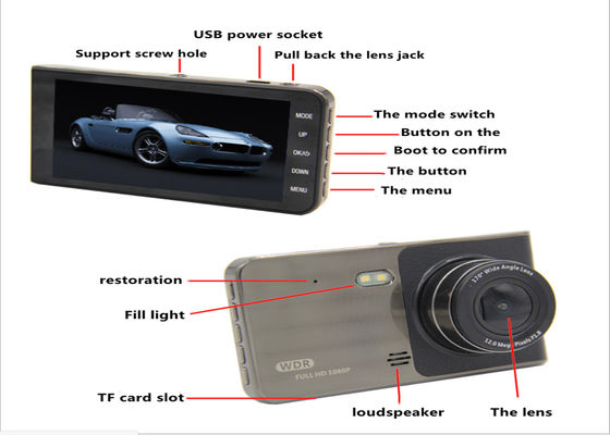 128GB 1080FHD Veículo Blackbox DVR Dual Channel Filmadora