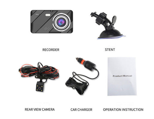 Carro Blackbox DVR Full HD 1080P Dual Camera Dash cam Interior frontal e traseiro