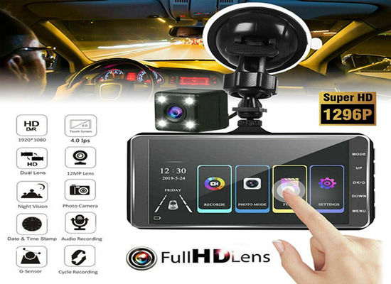 Gravador de condução de duas lentes para carro ODM com GPS grande angular de 170 graus