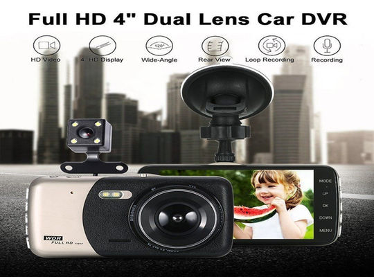 Grande angular carro DVR Dash Cam 1080P 4 polegadas 170 graus IPS tela sensível ao toque