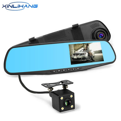 4,3 polegadas carro DVR câmera espelho painel frontal e traseira 1080p