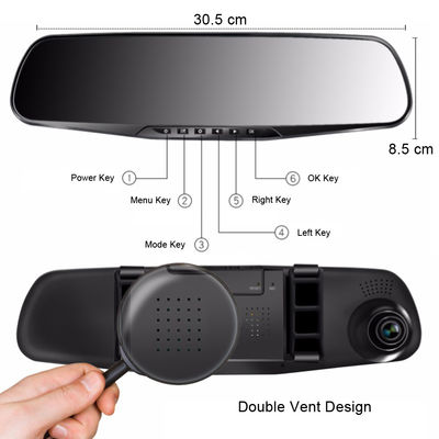 Gravador Auto Dash Cam 4,3&quot; LCD FHD 1080p frontal e traseiro DVR GC1054 Sensor
