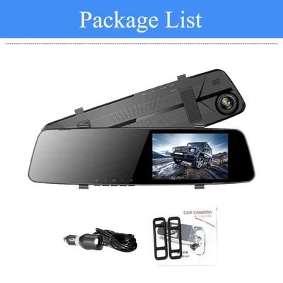 FHD 1080P mini monitoramento de estacionamento espelho retrovisor gravador de carro câmera de lente dupla 5V