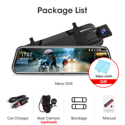 IP57 à prova d'água carro DVR câmera espelho monitor 1080P HD