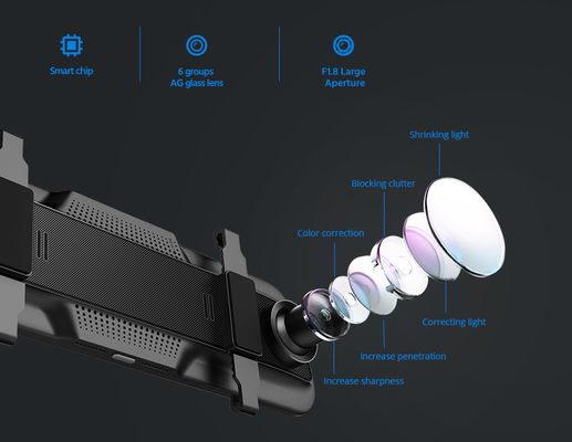 Câmera de carro com controle de voz de 32 GB FHD 1080P modo Dashcam estacionamento IP57 à prova d'água