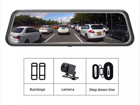 10 polegadas IPS 2.5D 4K GPS Dash Cam Dash e câmera reversa tela sensível ao toque