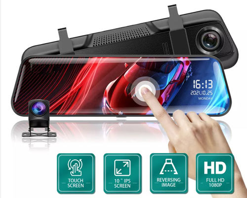 10 polegadas Bluetooth Android Carplay Dashboard Mirror Stream Dual Drive Recorder IPS