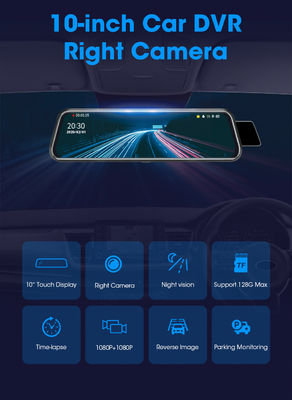 10 polegadas Bluetooth Android Carplay Dashboard Mirror Stream Dual Drive Recorder IPS