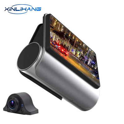 Tela sensível ao toque Auto Blackbox DVR Dash Cam Gravação 24 horas Espelho retrovisor de lente dupla