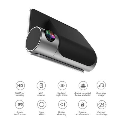 Carro ADAS Touchscreen Dash Cam WIFI GPS Lente dupla Gravador DVR embutido