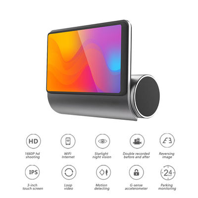 Carro ADAS Touchscreen Dash Cam WIFI GPS Lente dupla Gravador DVR embutido