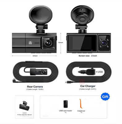 4K Frente Traseira Dupla Dashcam Wifi Gps Full Hd Full Hd Car DVR Oculto 1440P 3Channel