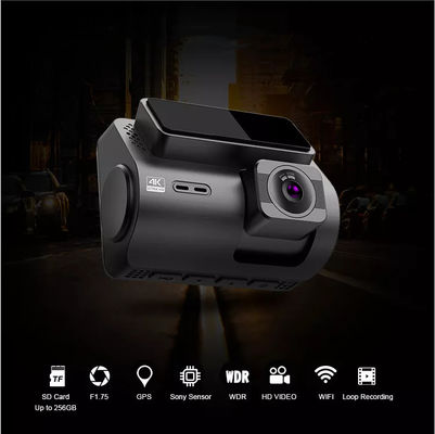 RGB AHD Dual Lens GPS Wifi Dash Cam com velocidade e detecção de movimento GPS