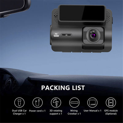 Frontal 4K Traseira 2K UHD Invisible Dash Cam HD 1080p Carro DVR 24H Monitoramento de Estacionamento