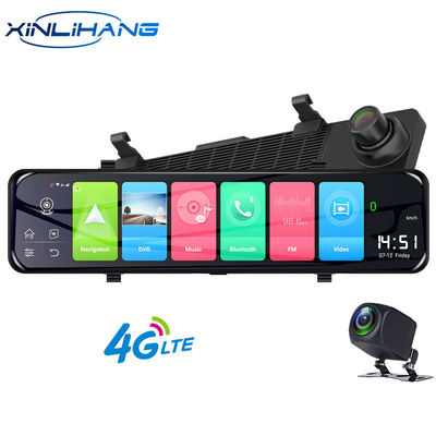 Espelho retrovisor carro DVR ativado por movimento Dashcam gravador de vídeo FHD1080P lente dupla