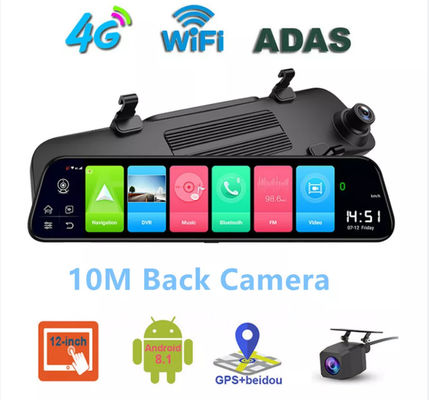4G ADAS Android GPS Navigation Vehicle Filmadora FHD 1080p DVR 12 polegadas