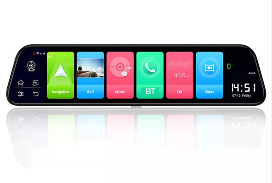 ADAS 4G Android Espelho retrovisor 360 graus Dash Cams frontal e traseiro 12 polegadas