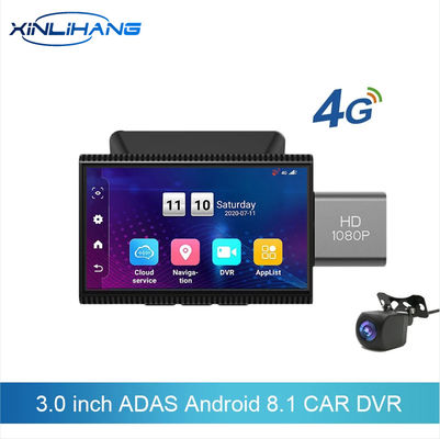 4G 3 polegadas Android 8.1 ADAS Dual Micro Dvr Dash Cam com sistema DVR 128G 24H