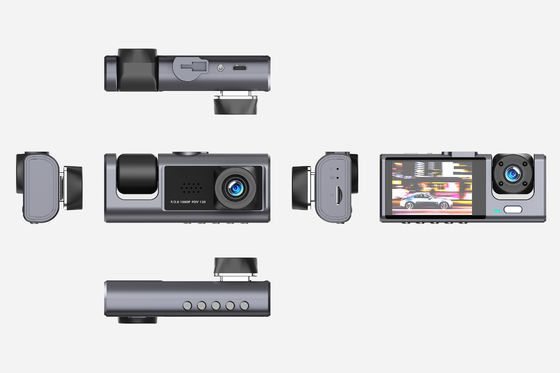 3 lentes automotiva DVR câmera gravador de vídeo HD 1080P frontal traseira interna