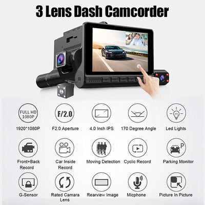Filmadora digital FHD carro DVR 1080p GPS tela sensível ao toque Android DVR Dashcam