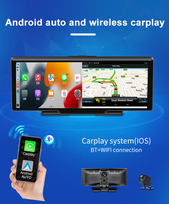 1440P 10,26 polegadas Portable Touch Carplay Dashboard 2,5K Gravação de loop de vídeo