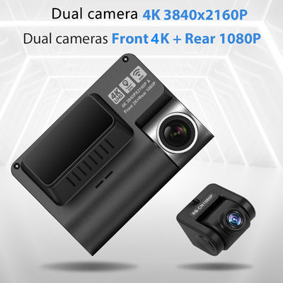 3 câmera do painel do carro DVR de WIFI GPS da came do traço da tela UHD 4K GPS do IPS da polegada