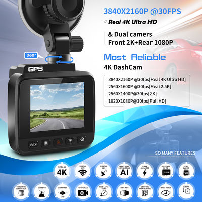 detecção de movimento incorporado dupla do G-sensor da visão noturna WDR GPS Wi-Fi da câmera DVR do carro de gravação da lente 4K UHD da came do traço 70mi