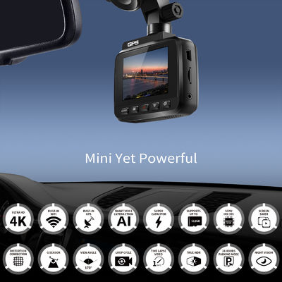 Câmera do carro do dvr do monitor 170°FOV do estacionamento da came 4K UHD Sony Night Vision Dash Cam Dual Camera GPS Wi-Fi Dashcam 24H do traço V53