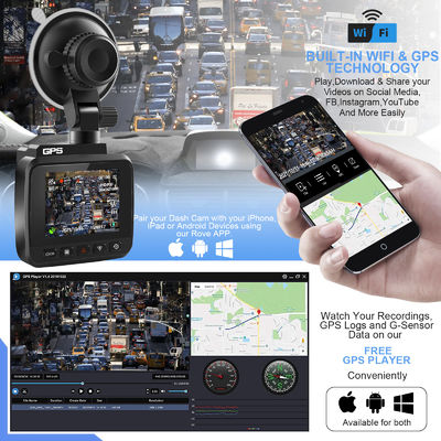 Câmera do carro do dvr do monitor 170°FOV do estacionamento da came 4K UHD Sony Night Vision Dash Cam Dual Camera GPS Wi-Fi Dashcam 24H do traço V53