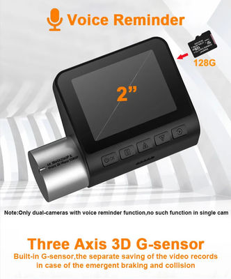 2 polegadas 4K GPS Dash Cam Gravador de direção automática DVR para carro com vista traseira